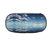 WZYCWB Blue Sky and White Clouds Trousse à crayons de grande capacité - Boîte de rangement multifonctionnelle, portable et durable pour fournitures de bureau et scolaires, Noir , Taille unique