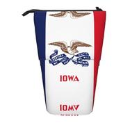 WZYCWB Boîte de rangement rétractable avec drapeau de l'État de l'Iowa pour stylos, pinceaux de maquillage ou sacs à cordon de serrage.