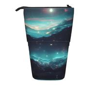 WZYCWB Boîte de rangement rétractable avec étoiles de science-fiction pour stylos, pinceaux de maquillage ou sacs à cordon de serrage.
