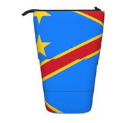 WZYCWB Boîte de rangement rétractable Drapeau du Congo pour porte-stylos, pinceaux de maquillage ou sacs à cordon de serrage.