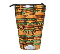 WZYCWB Boîte de rangement rétractable pour nombreux hamburgers mignons pour stylos, pinceaux de maquillage ou sacs à cordon de serrage.