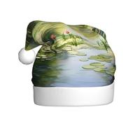 WZYCWB Bonnet de Noël pour adulte Nymphéas dans l'étang Unisexe Père Noël Halloween Fête de vacances Adulte Chapeau de Noël en peluche