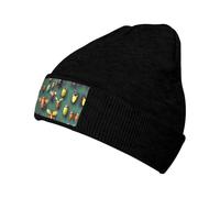 WZYCWB Bonnet tricoté extensible et chaud avec imprimé insectes, noir, convient pour les hommes et les femmes, les voyages en plein air, les activités d'hiver, Noir , Taille unique