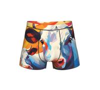 WZYCWB Boxer à motif aquarelle de deux vaches pour homme, taille élastique confortable (S-4XL), Noir , L