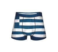 WZYCWB Boxer à motif drapeau grec pour homme, taille élastique confortable (S-4XL), Noir , 4XL