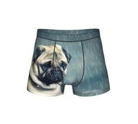 WZYCWB Boxer amusant pour homme avec motif carlin, taille élastique confortable (S-4XL), Noir , 3XL