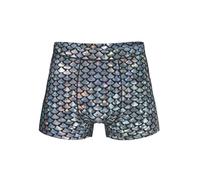 WZYCWB Boxer argenté à motif écailles de poisson pour homme, taille élastique confortable (S-4XL), Noir , S