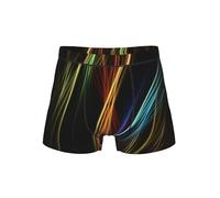 WZYCWB Boxer coloré à motifs artistiques pour hommes, taille élastique confortable (S-4XL), Noir , L