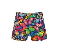 WZYCWB Boxer coloré à motifs papillons pour homme, taille élastique confortable (S-4XL), Noir , S