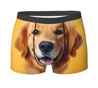 WZYCWB Boxer Golden Retriever pour homme - Boxer confortable et respirant, Noir/blanc, L