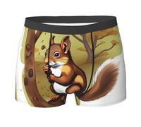 WZYCWB Boxer imprimé écureuil mangeur de noix pour homme - Slip respirant et à séchage rapide, multiple (S-XXL), noir, XX-Large