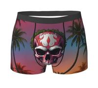 WZYCWB Boxer imprimé Spider Skull Coconut Tree pour homme - Respirant et à séchage rapide - Plusieurs tailles (S-XXL), noir, XX-Large