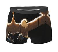WZYCWB Boxer Line Art Eagle pour homme (S-XXL) - Tissu élastique léger, respirant et absorbant la transpiration, noir, Small