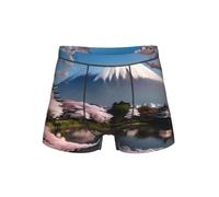 WZYCWB Boxer Mt. Fuji au début du printemps pour homme, taille élastique confortable (S-4XL), Noir , L