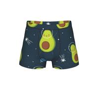 WZYCWB Boxer pour homme avec motif avocat et espace de dessin animé, taille élastique confortable (S-4XL), Noir , XXL
