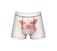 WZYCWB Boxer pour homme avec motif petit cochon - Taille élastique confortable (S-4XL), Noir , L