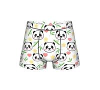 WZYCWB Boxer pour homme en bambou avec motif panda et étoile - Taille élastique confortable (S à 4XL), Noir , L