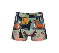 WZYCWB Boxer pour homme en porcelaine à motif abstrait, taille élastique confortable (S-4XL), Noir , S