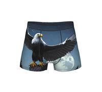 WZYCWB Boxer pour homme motif aigle sous les étoiles, taille élastique confortable (S-4XL), Noir , XL