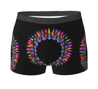 WZYCWB Boxer Psychédélique Neon Circle pour homme (S-XXL) - Tissu élastique léger, respirant, absorbant la transpiration, extensible, noir, X-Large