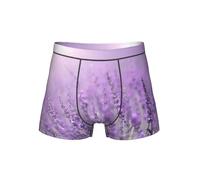 WZYCWB Boxer romantique violet lavande pour homme, taille élastique confortable (S-4XL), Noir , L