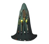 WZYCWB Cape à capuche à motif balles de tennis et raquettes - Costume de cosplay - Accessoires de costume de fête de vacances