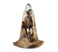 WZYCWB Cape à capuche à motif de cheval occidental S - Costume de cosplay - Accessoires de costume de fête de vacances
