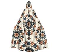 WZYCWB Cape à capuche à motif de fleurs de Datura pour adulte, convient pour les réunions de famille, les spectacles sur scène, le cosplay et les fêtes d'Halloween