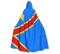 WZYCWB Cape à capuche à motif drapeau du Congo | Parfaite pour Halloween, bal masqué et fêtes à thème.