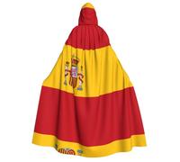 WZYCWB Cape à capuche à motif drapeau espagnol | Parfaite pour Halloween, bal masqué et fêtes à thème.