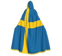 WZYCWB Cape à capuche à motif drapeau suédois | Parfaite pour Halloween, bal masqué et fêtes à thème.