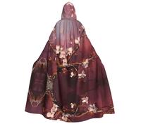WZYCWB Cape à capuche à motif fleurs d'abricot rose | Parfaite pour Halloween, bal masqué et fêtes à thème.