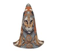 WZYCWB Cape à capuche à motif œil de chat S - Costume de cosplay - Accessoires de costume de fête de vacances