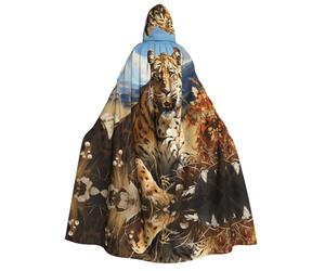 WZYCWB Cape à capuche à motif léopard à la recherche d'une proie | Parfaite pour Halloween, bal masqué et fêtes à thème.