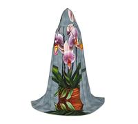 WZYCWB Cape à capuche à motif orchidées florales L pour cosplay, accessoires de déguisement pour fête de vacances
