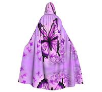 WZYCWB Cape à capuche à motif papillon violet pour homme et femme, costume d'Halloween pour adulte