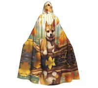 WZYCWB Cape à capuche à motif Shiba Inu à bord | Parfaite pour Halloween, bal masqué et fêtes à thème.