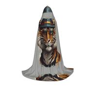 WZYCWB Cape à capuche à motif tigre de dessin animé M - Costume de cosplay - Accessoires de costume de fête de vacances