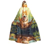 WZYCWB Cape à capuche amusante Shiba Inu pour adulte - Parfaite pour les fêtes d'Halloween, le cosplay, les spectacles sur scène et les réunions à thème.