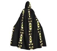 WZYCWB Cape à capuche avec imprimé de fleurs Cinchona pour bal masqué, fête d'Halloween, accessoires de cosplay