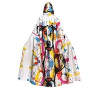 WZYCWB Cape à capuche avec motif chien étrange gribouillage pour Halloween, fête et réunion de famille
