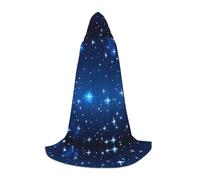 WZYCWB Cape à capuche bleue à motif étoiles S pour cosplay, accessoires de déguisement pour fêtes de fin d'année