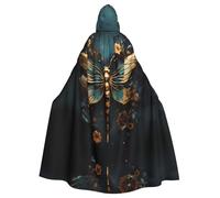 WZYCWB Cape à capuche délicate libellule dorée pour Halloween, une élégante cape pour adulte parfaite pour les carnavals, les fêtes à thème et les mascarades.