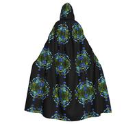 WZYCWB Cape à capuche florissante avec imprimé de fleurs de bleuet, adaptée pour un bal masqué, une fête d'Halloween, un cosplay