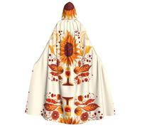 WZYCWB Cape à capuche Gerbera Art pour adulte - Parfaite pour les fêtes d'Halloween, le cosplay, les spectacles sur scène et les réunions à thème.