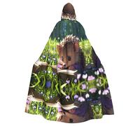 WZYCWB Cape à capuche Hérisson lisant sérieusement Halloween, une cape élégante pour adulte parfaite pour les carnavals, les fêtes à thème et les mascarades.
