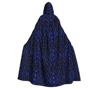 WZYCWB Cape à capuche imprimée à motif de flamme bleue adaptée pour un bal masqué, une fête d'Halloween ou un cosplay