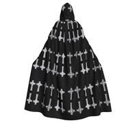 WZYCWB Cape à capuche imprimée avec croix et anneau adaptée pour un bal masqué, une fête d'Halloween, un cosplay