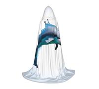 WZYCWB Cape à capuche imprimée avec motif de saut de dauphin, costume de fête, carnaval, taille S/M/L
