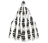 WZYCWB Cape à capuche imprimée avec pendentif panda adaptée pour bal masqué, fête d'Halloween, accessoires de cosplay